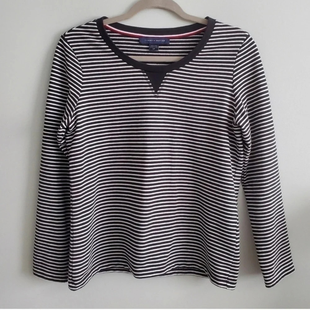 Tommy Hilfiger Size Small Crew  Neck Sweater Blue + White Stripe